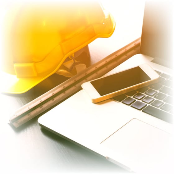 construction hard hat laptop newsletter