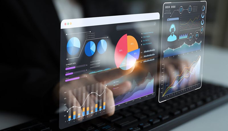 data analytics on screen with keyboard hubspot