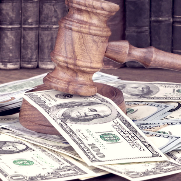 gavel with money square