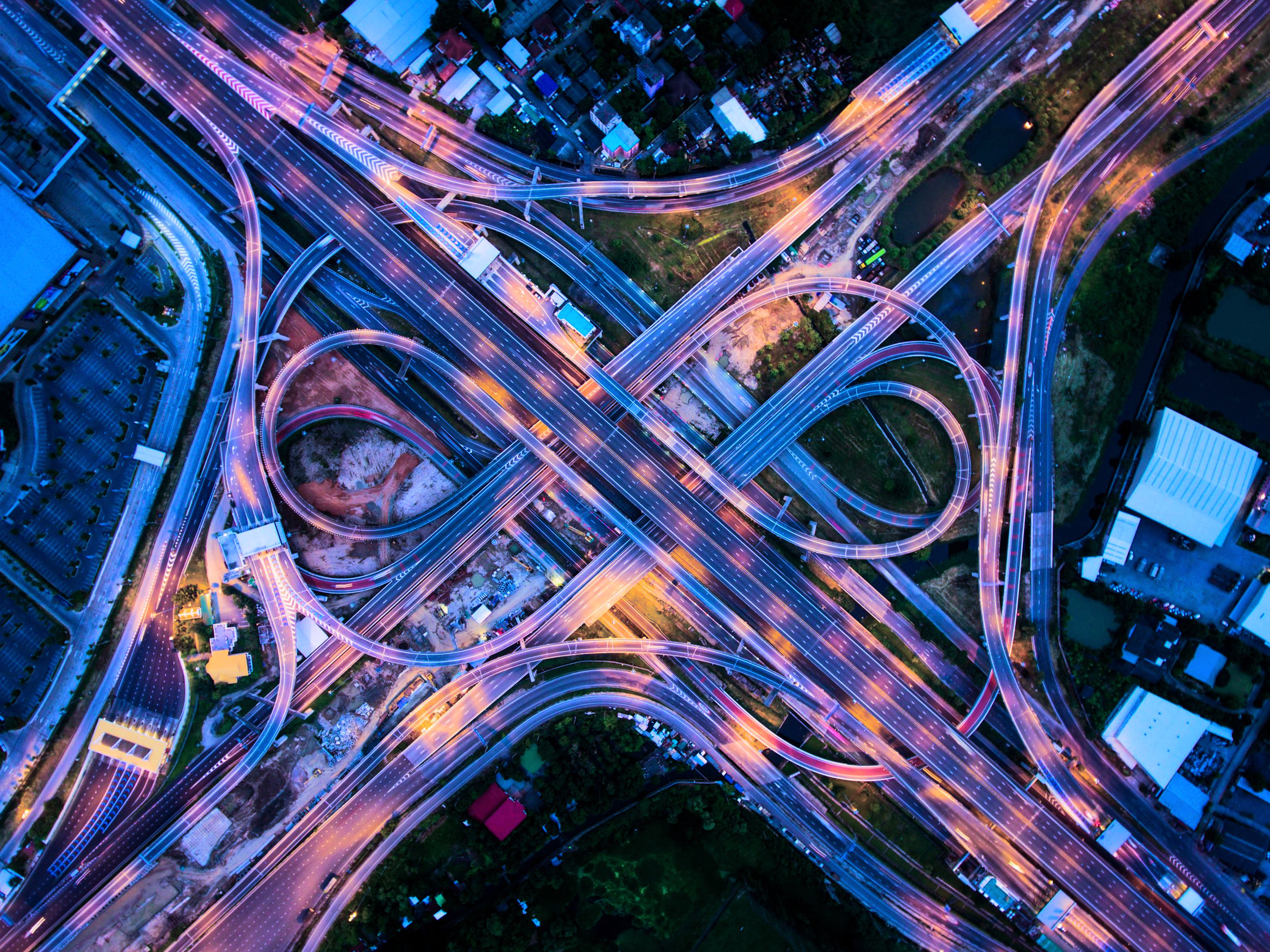 highway interchange from above