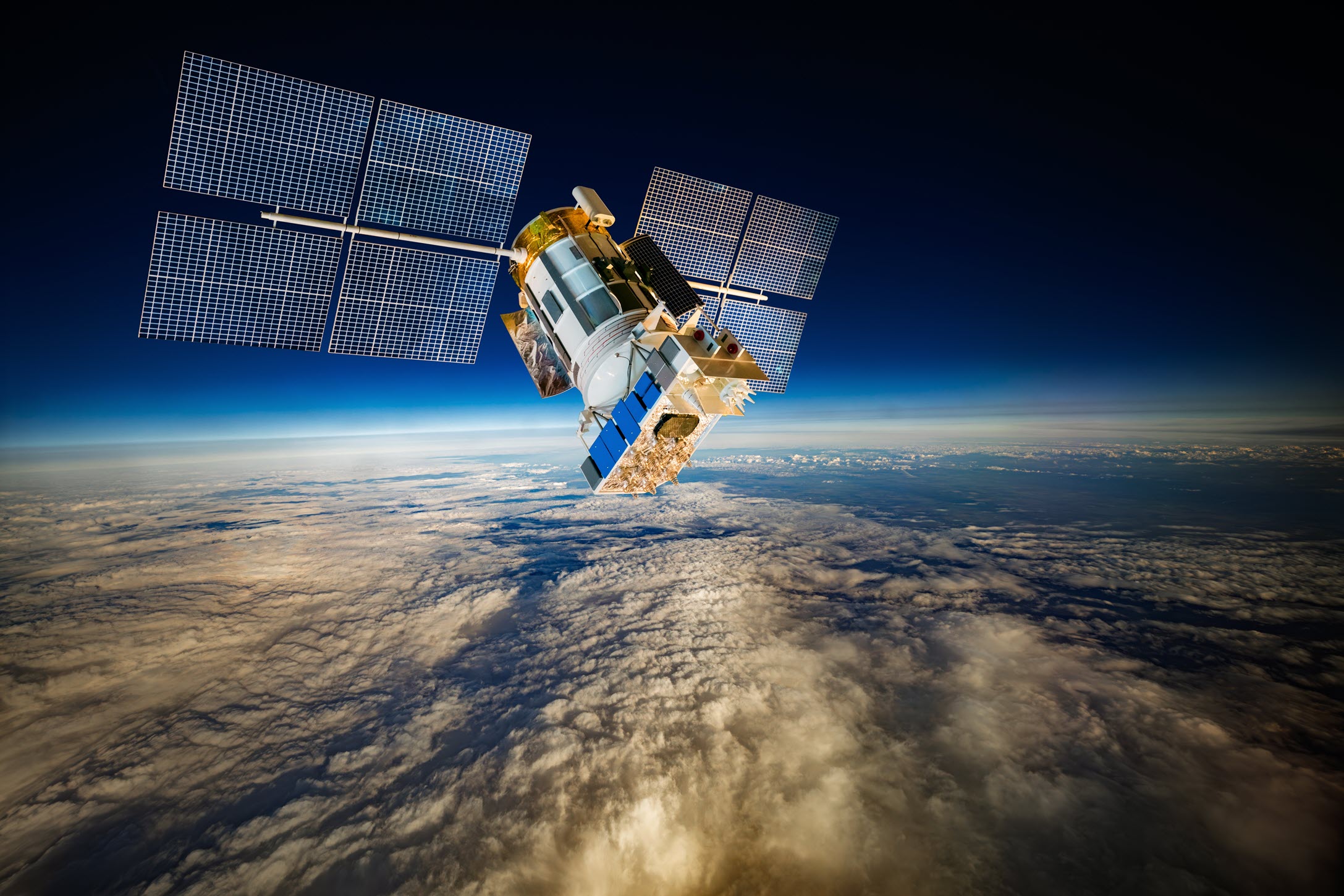 satellite in space over Earth