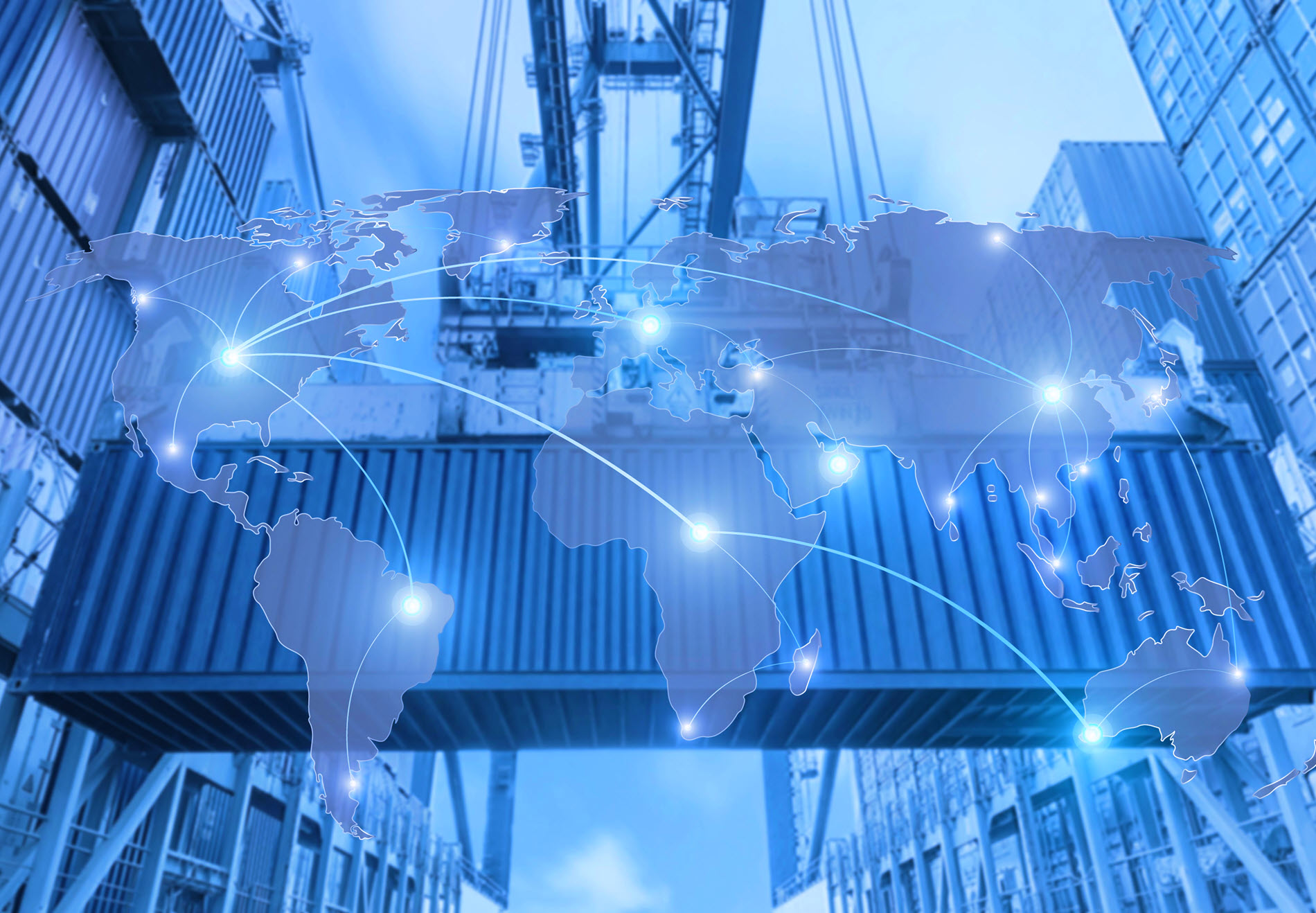 shipping container world map connection website