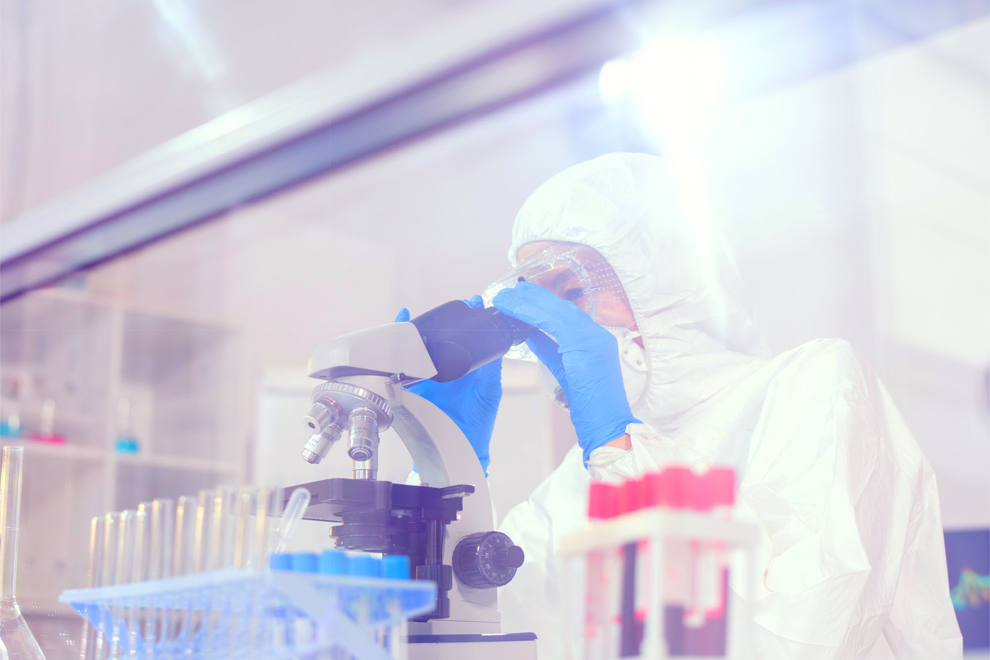 sterile lab with microscope