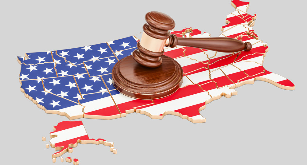 us map with flag and gavel email