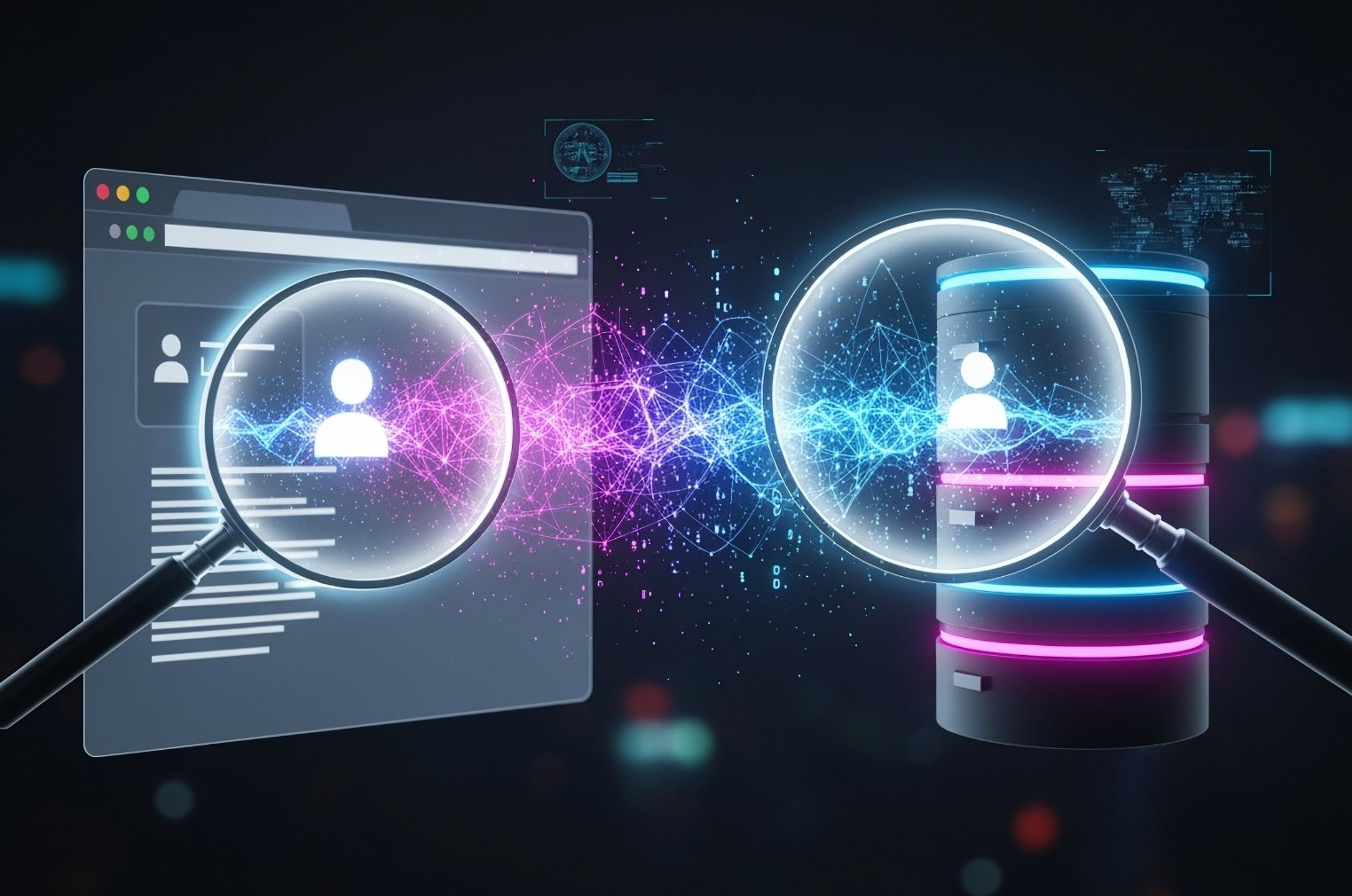 website data streaming examined by magnifying glass
